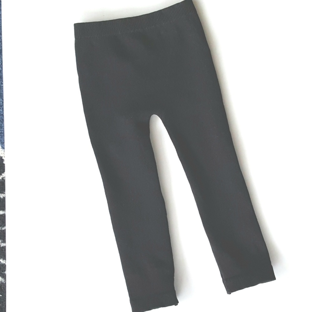 Ribbed Leggings Sz 4 Black Cotton Spandex NWOT